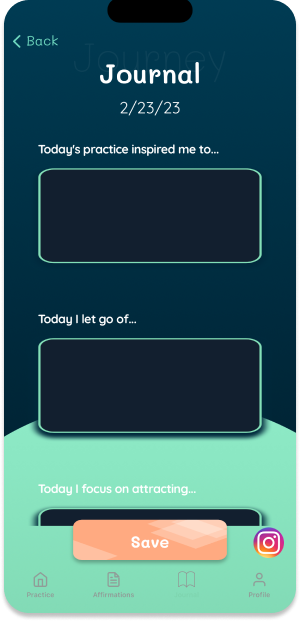 Affirm Me journal entry view